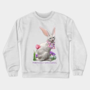 Purrfectly Eggcentic Easter Bunny Kitty Cat Crewneck Sweatshirt